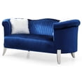 thumbnail image 2 of Passion Furniture PF-G0611A-L Vine 73 in. Round Arm Velvet Straight Sofa in Blue, 2 of 5