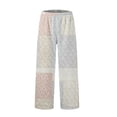 thumbnail image 4 of Halloween Pajama Pants Women with Pumpkin Pattern Long Sleep Pants | Stretch Elastic Waist Wide Leg Loungewear Cozy Spooky-Season Everyday Bottoms Beige XXL, 4 of 9