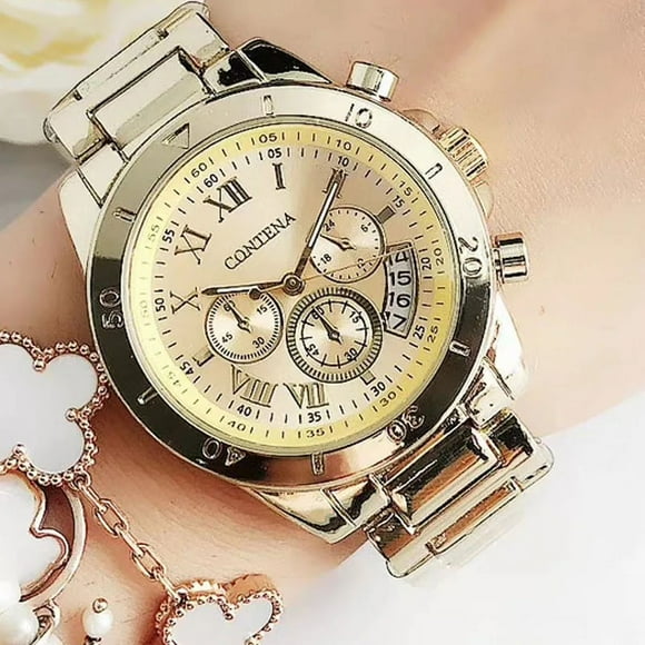 CONTENA 2023 Top Brand Luxury Watches for Women Fashion Creative Steel Bracelet Women's Watches Ladies Quartz Watch Reloj Mujer Gold_8