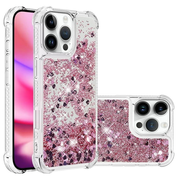 Phone Case for iPhone 16 Pro Max Cover Sparkle Glitter Floating Liquid Quicksand Shockproof Soft Silicone TPU Bumper Protective Cover for iPhone 16 Pro Max Case, S1