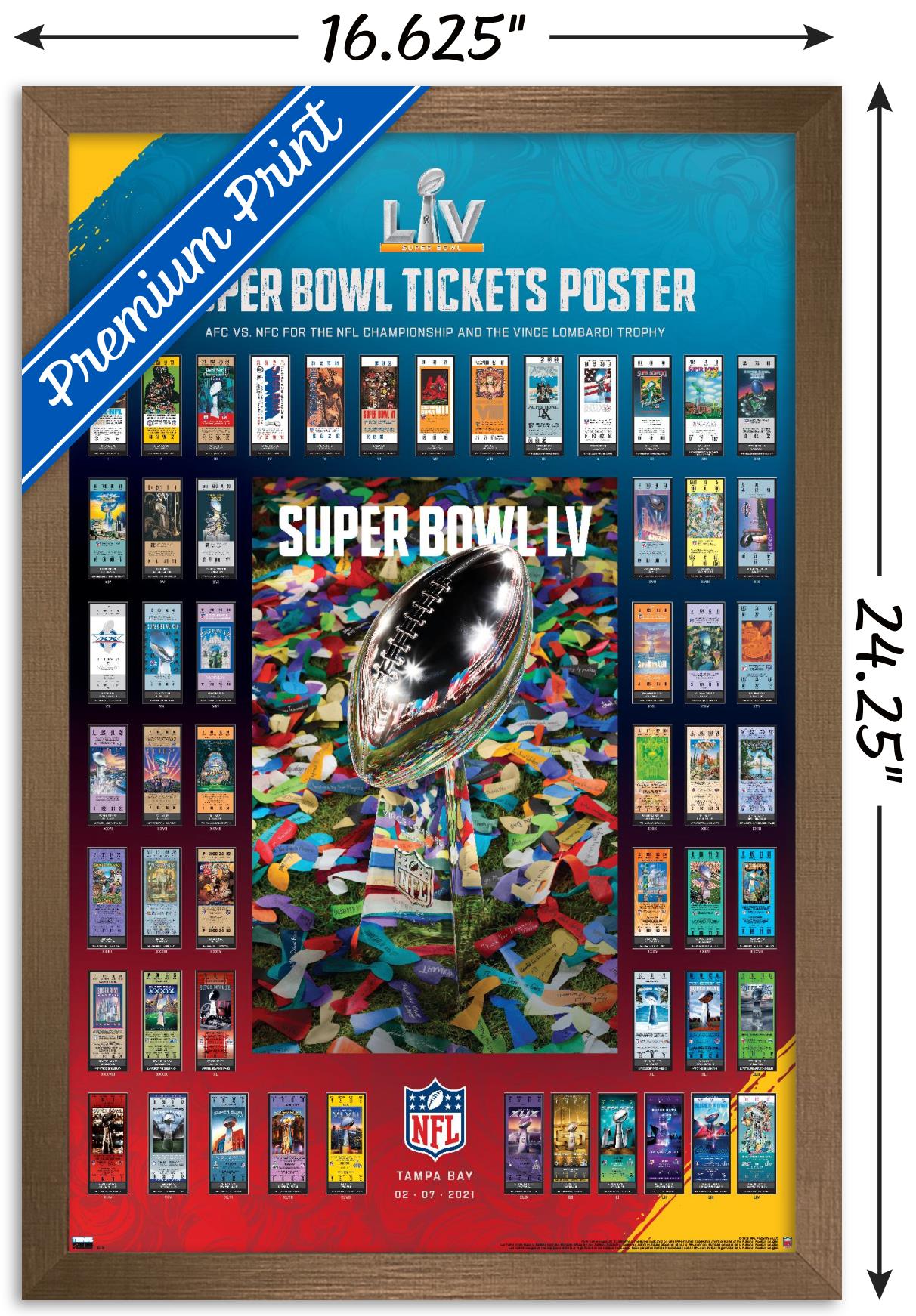 Trends International NFL League - Super Bowl LV - Tickets Wall Poster 16.5" x 24.25" x .75" Bronze Framed Version - image 3 of 5