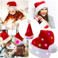 thumbnail image 2 of Adults Kids Christmas LED Light Hats Non-woven Fabric Santa Claus Xmas Hats Cap Merry Christmas New Year Party Decoration Gifts, 2 of 5