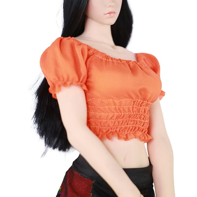 1 Set 1/6 Action Figure Exquisite Doll Clothes Realistic Creative Shirt Unique Design DIY Accessory Detachable Costume for 12inch Figure orange