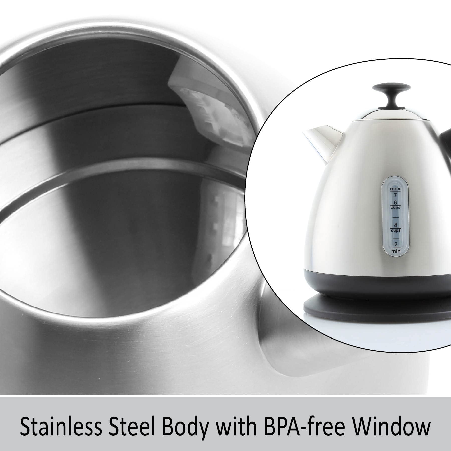 Chantal Vincent Ekettle Electric Water Kettle, 1.8-Quart, Brushed Stainless Steel