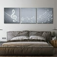 thumbnail image 2 of wall26 3 Panel Canvas Wall Art Music Note Pictures Home Wall Decorations for Bedroom Living Room Paintings Canvas Prints Framed - 16"x16"x3 Panels, 2 of 4