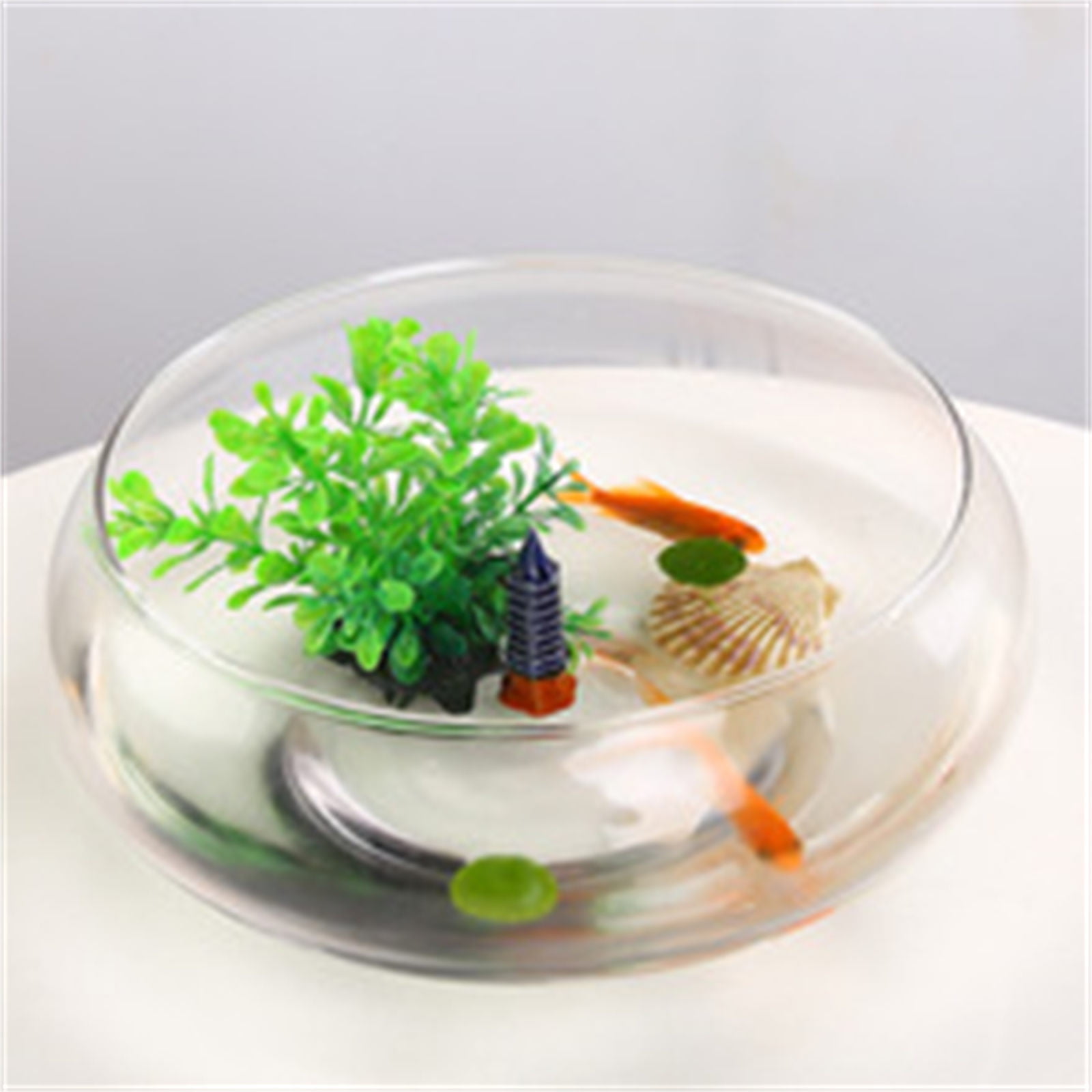 Lotus Bowl Flowerpot Fishbowl Glass Bowl Transparent Fishbowl Vase Bubble Bowl Round Shallow Flowerpot Reptile Fishbowl Aquascape Narcissus Flowerpot Hydroponic Flowerpot Fishbowl Aquarium Pot