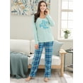thumbnail image 5 of Women's Two Piece Sleepwear Set Knit Top with Flannel Pants RHW2864, 5 of 7