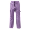 thumbnail image 4 of WERYOUNG Kids Cargo Pants With Pockets Elastic Waist Wide Leg Trousers Boys Girls Back To School Pants 5-6 Years, 4 of 5