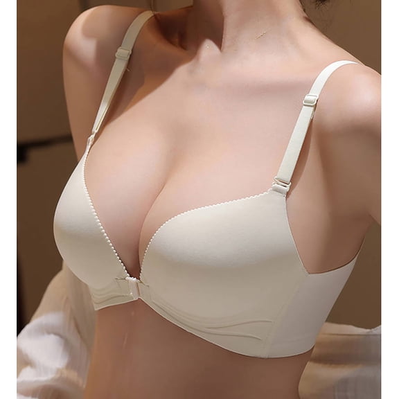 ATENAR Bras for Women,Push Up Bra,Womens Bras,Comfort Fit,Soft,Solid,Nylon,Spandex,White,M
