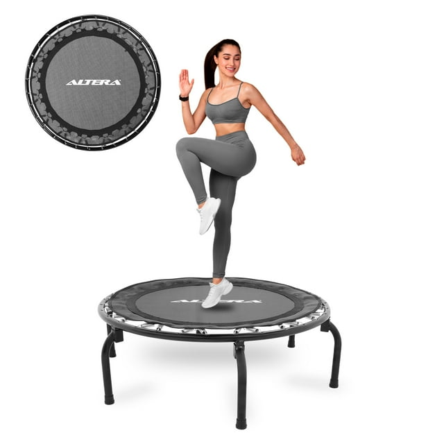 Trampolín Fitness Profesional Altera Aeróbico Compacto Resistente 32 Resortes 150Kg