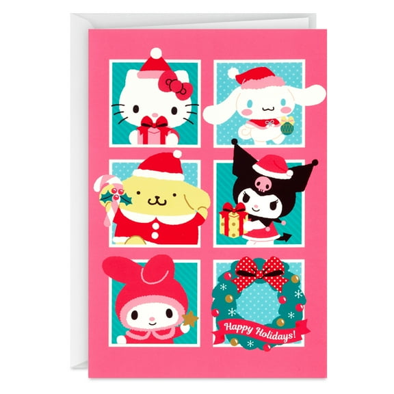 Hallmark Sanrio Hello Kitty and Friends Christmas Cards (Cheery Faces), Pack of 18