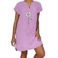 thumbnail image 1 of Sexy Vestidos Cortos de Verano para las Mujeres 2025 Moda Suelta de Ocio Vestido de Manga Corta con Cuello en V, Vestido Casual de Rodilla, 1 of 8