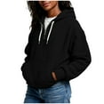 thumbnail image 4 of ylioge S-5X Plus Size Hoodies for Women with Pocket and Zipper Waffleknit Sweatshirts Womens Long Sleeve Solid Color Pullover Going-Out Hoodie Tops, 4 of 8