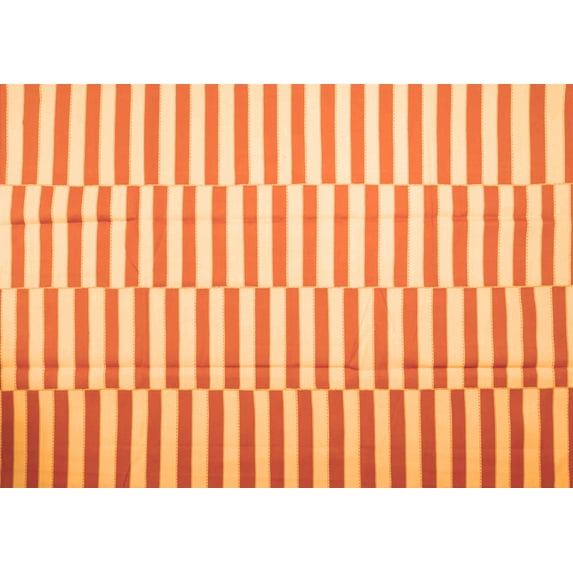 Ahgly Company Indoor Rectangle Abstract Orange Contemporary Area Rugs, 5' x 8'