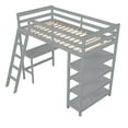 thumbnail image 4 of Pouseayar Twin Size Loft Bed with Desk & 4-Storage Shelves for Teenagers, Adults,Gray, 4 of 8