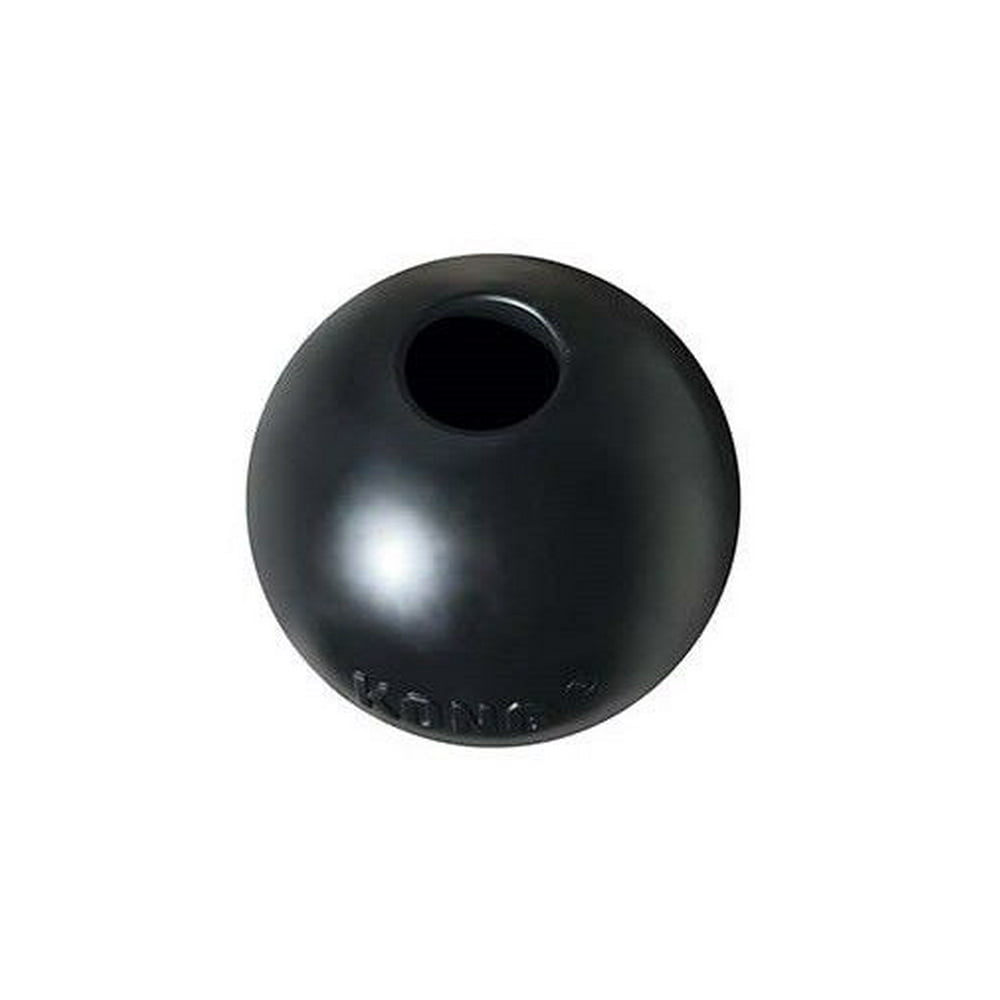 Hard Rubber Ball Dog Chew Tough Toy Extreme Black Durable Dental