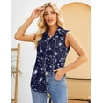 thumbnail image 3 of Zeagoo Summer Tops for Women Polka Dots Button Down Shirts Sleeveless Summer Blouses Business Work Clothes, 3 of 5