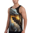 thumbnail image 2 of Picia Golden White Fire Dragon Printed Men’s Performance Tank, Men's Workout Tank Top Moisture-Wicking Tank Top Muscle tee, Breathable Workout Shirt-X-Large, 2 of 7