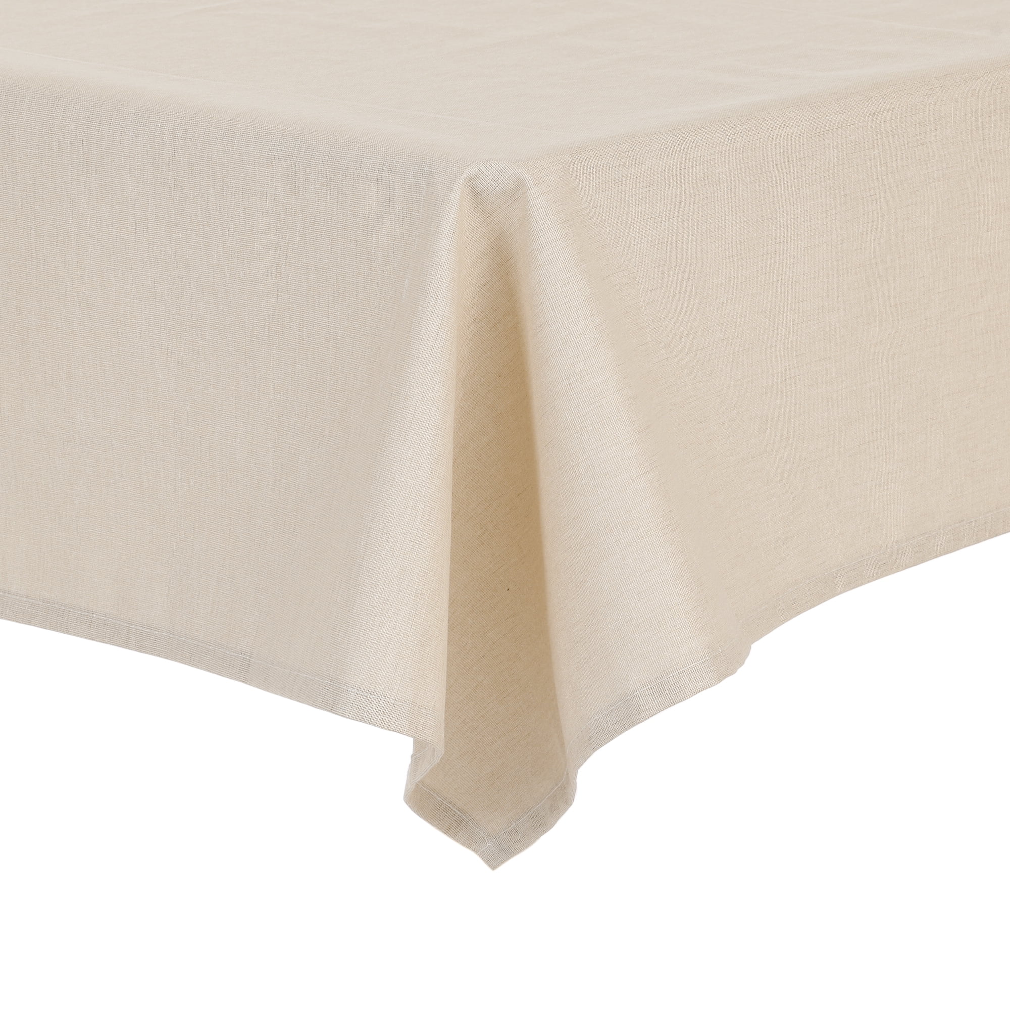 Unique Bargains Rectangle Wrinkle Resistant Washable Linen Table Cover Tablecloth Beige 51"x79"