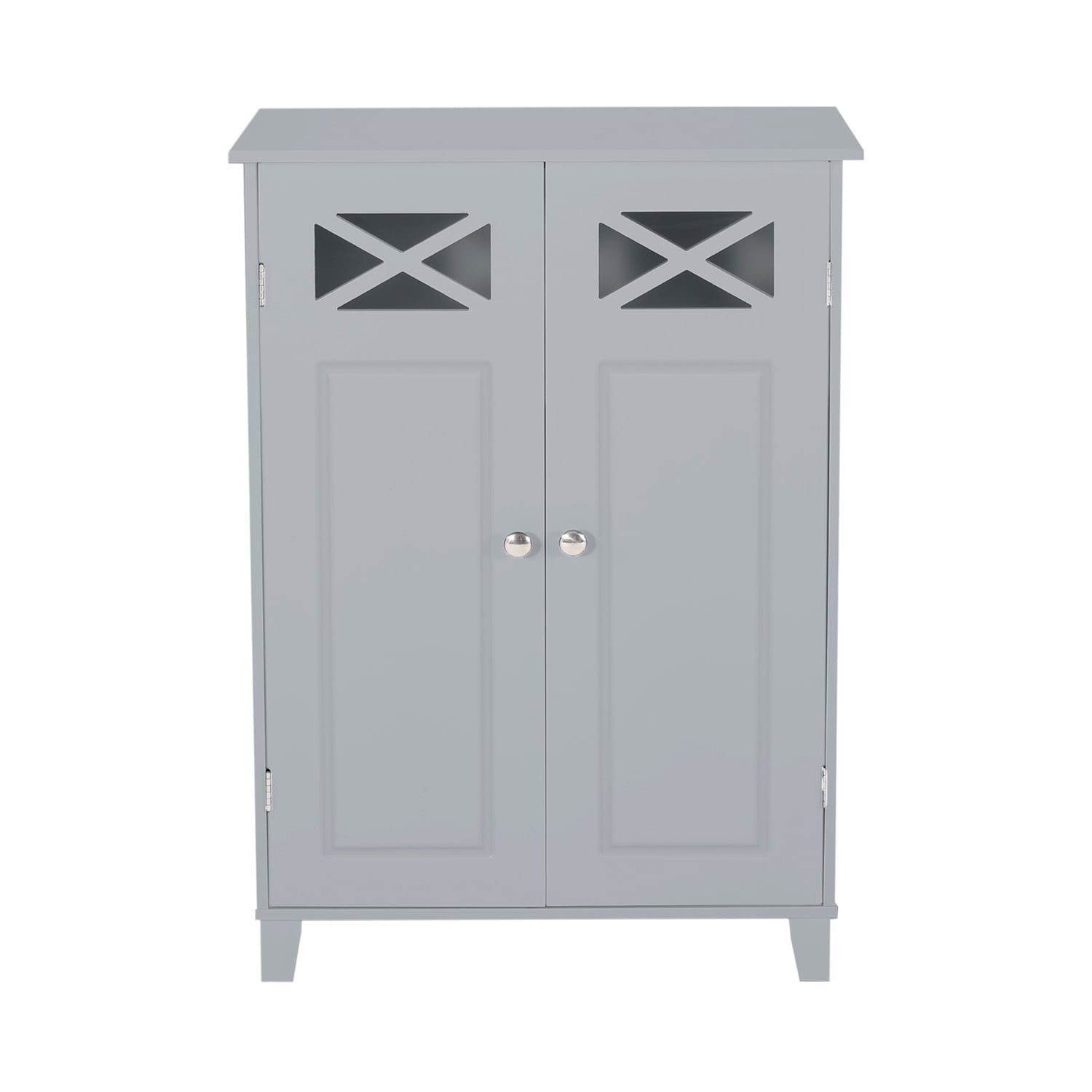 Kadyn MDF Bathroom Storage Cabinet, Floor Storage Cabinet with Double Door, Accent Storage Cabinet for Kitchen, Gray