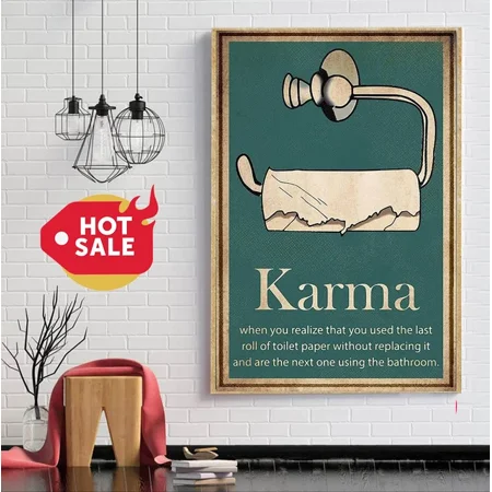 Kna Prints - Karma Definition Home Decor, Vintage Art Print, Haging Poster, Cute Birthday Gift, Wall Art - Kir 3970, UNFRAMED-18x24