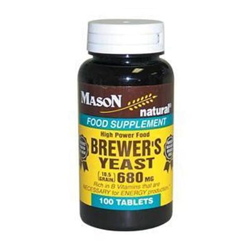 Mason Natural Brewers Yeast 680 Mg Tablets For Energy 100 Ea, 2 Pack