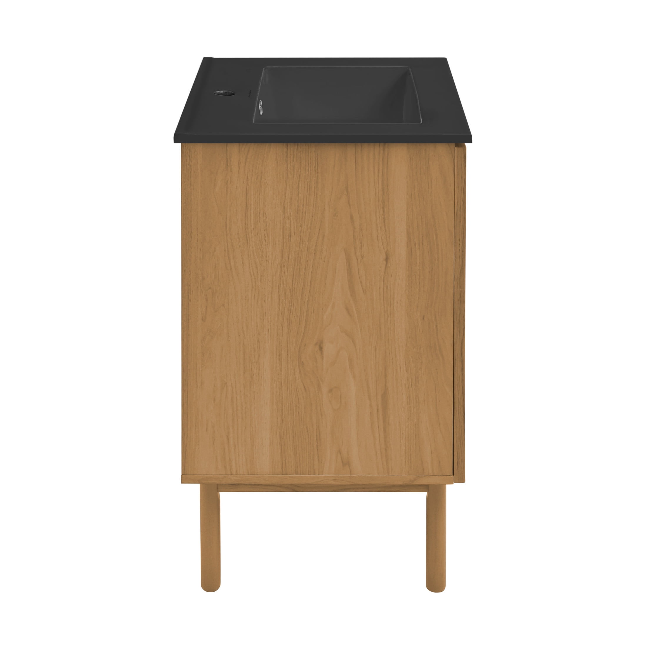 Classe 18" Freestanding Bathroom Vanity in Golden Oak with Black Sink Top