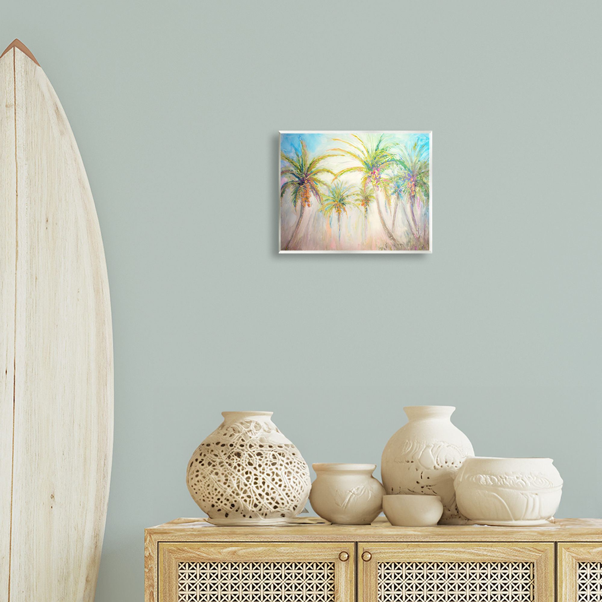 Stupell Industries Swaying Palms Abstract Botanical & Floral Painting Unframed Art Print Wall Art, 14 x 11