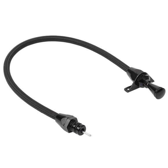 Lokar XTD-34L60FM Firewall Mount Transmission Dipstick with Black Stainless Steel Housing and Black Fittings for GM 4L60 Transmission