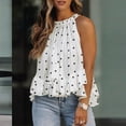 thumbnail image 2 of Womens Tops Dressy Casual,Women's Summer Boho Floral Print Halter Tee Top Mock Neck Sleeveless Tank Blouse, 2 of 4