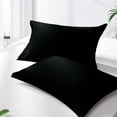 thumbnail image 6 of IR Imperial Rooms 3 PC Duvet Cover Set Queen Size Plain Button Closer Soft Brushed Microfiber Black Color 90 x 90 Inches., 6 of 8
