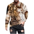 thumbnail image 5 of Blusas y camisas de manga larga con cuello redondo para hombre, blusa informal de manga larga con cuello redondo y estampado., 5 of 5