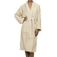 thumbnail image 2 of BNM Terry Cotton Adult Unisex Bathrobe, Large, Ivory, 2 of 10