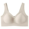 thumbnail image 4 of HNMKIU Wireless Bras for Women Seamless Comfort Full Coverage T-Shirt Bra Design for Gather Support Autumn Winter Wear Plus Size Bras White,L, 4 of 4