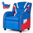 thumbnail image 2 of Costway Kids Recliner Chair Gaming Sofa PU Leather Armchair w/Side Pockets Blue, 2 of 12