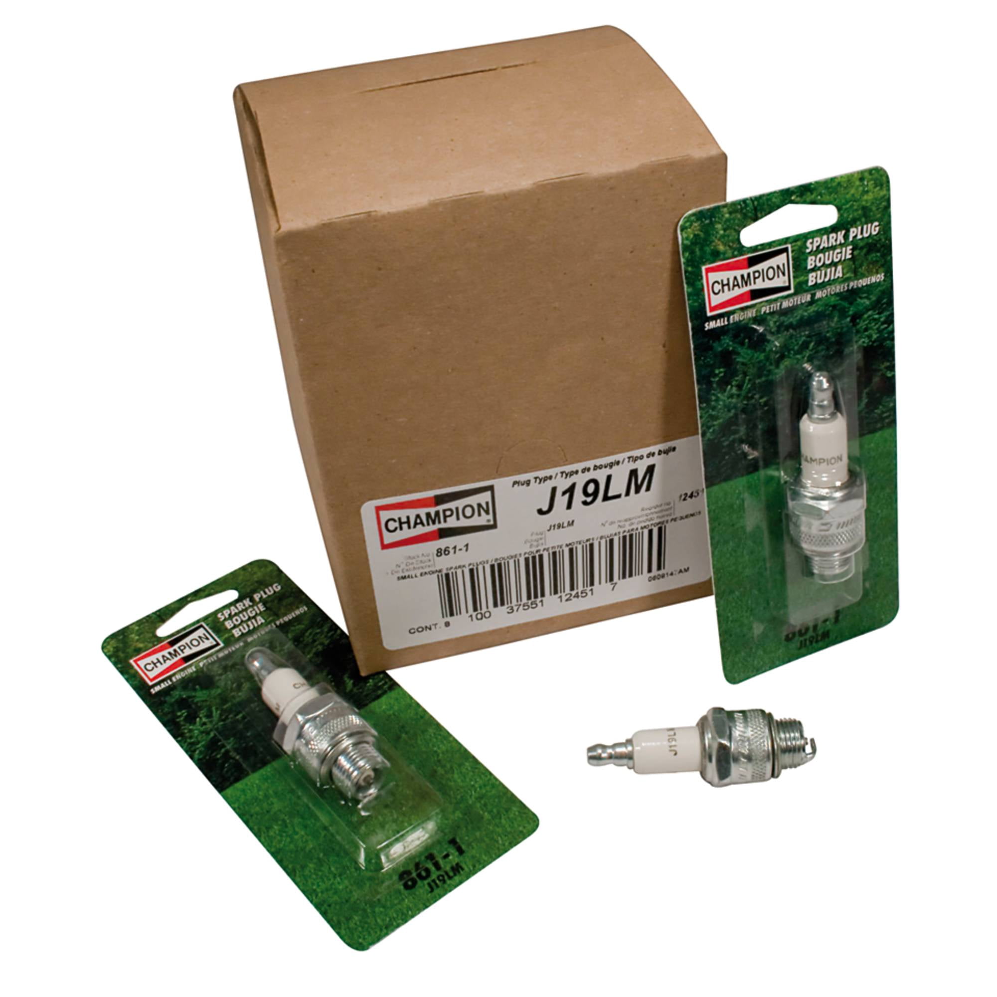 Champion 861-1 Spark Plug J19LM Pack of 8 Compatible With Husqvarna MTD Murray Lawn Mower Tractor Replaces 871 Kohler 41 132 06-S NGK B2LM Autolite 458 WR11EO Standard Gap .030 130-413
