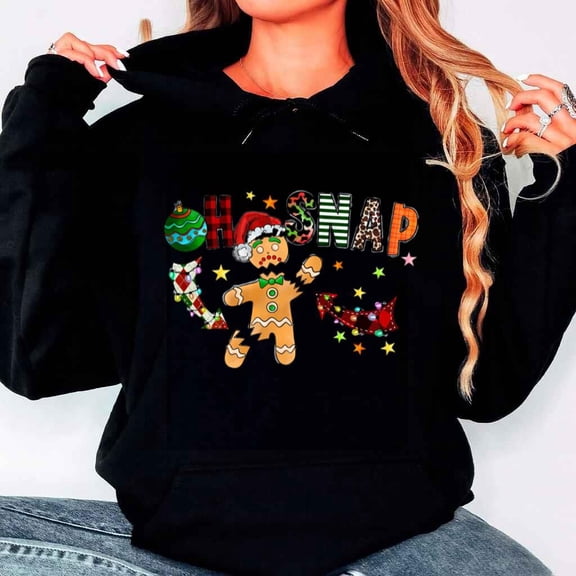 Oh Snap Funny Gingerbread Christmas Family Matching Unisex Hoodie up to 5XL