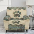 thumbnail image 2 of FUIALDOLG Bohemian Dog Paw Pattern Recliner Chair Cover 4-Pieces Lazyboy Cover for Recliner Chair with Storage Pockets Furniture Protector Jacquard Sofa Slipcover for Kids, Pets, Dog and Cat, 2 of 7
