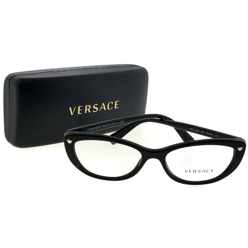Versace VE3258GB151 Cat Eye Women’s Black Frame Clear Lens Genuine