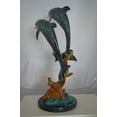 thumbnail image 5 of Nifao Two Dolphins Outdoor Fountain Statue, Bronze Garden Water Feature Sculpture with Marble Base for Patio & Yard – Garden Outdoor Decor Sculpture, 19"L x 15"W x 36"H, 5 of 9