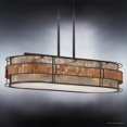 thumbnail image 3 of Urban Ambiance Luxury Art Deco Linear Chandelier, Large Size: 21"H x 37"W, with Moroccan Style Elements, Copper Revival Finish and Oyster Mica Inner Shade, Mosaic Tile Outer Shade, UQL2432, 3 of 8