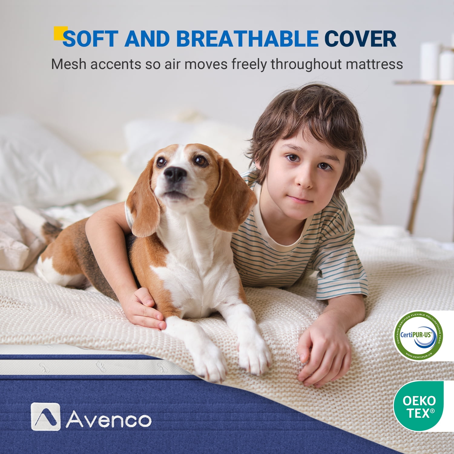 Avenco Airsea 6" Adult Supportive Pocketed Coils Memory Foam Hybrid Mattress, Twin Size