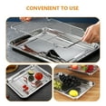 Small Camping Grill Stainless Steel Plate with Net Rack Meatloaf Pan