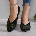 thumbnail image 6 of Ladies Casual Pumps Low Heel Comfortable Dressy Work & Event Women's Casual On Shoes Fashion Rhinestone Heel Comfortable Suede Loafers For Daily Wear, 6 of 8