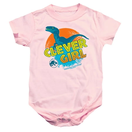 Jurassic Park Clever Girl Infant Snapsuit Romper Pink 12Mos