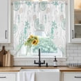 thumbnail image 4 of Coastal Turquoise Kitchen Window Curtains, Swag Curtains Valance for Bedroom Living Room Bathroom, Coral Starfish Jellyfish Seahorse Rod Pocket Window Treatment Curtain Block Drapes 2 Panels 28"x36", 4 of 9