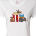 thumbnail image 4 of Inktastic Movie Loving Bats with Popcorn and Soda Women's T-Shirt, 4 of 5