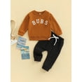 thumbnail image 5 of Toddler Baby Boy Fall Winter Clothes 6M 12M 18M 24M 3Y Bubs Long Sleeve Sweatshirt and Pants Set 2 Piece Sweatsuit Outfit, 5 of 10