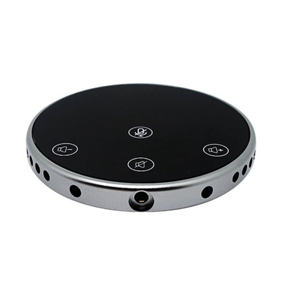 Conference Speaker Microphone USB Mic Desktop Omnidirectional Voice Pickup Touch Keys with 3.5mm Audio Jack for Call PC