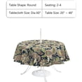 thumbnail image 2 of Outdoor/Indoor Round Tablecloth, Patio Stain Resistant Table Covers with Umbrella Hole and Zipper for Patio Garden Buffet Table Decoration, 60 Inch,Paisley Sapphire Blue, 2 of 6